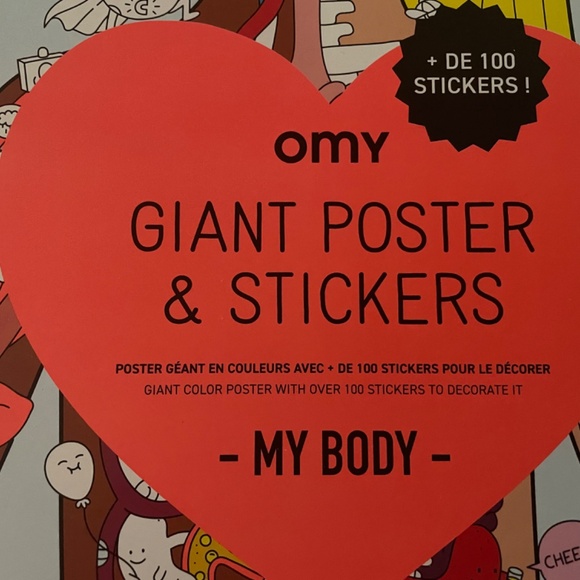 Made in France My Body Giant Sticker Poster for fun and learning - Picture 6 of 10